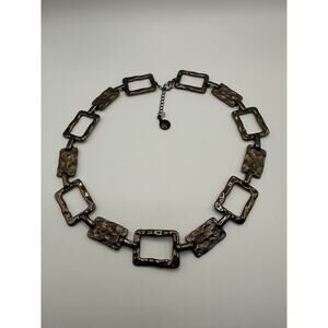 Bill Bass Copper Tone Rectangular Chain Necklace 18”